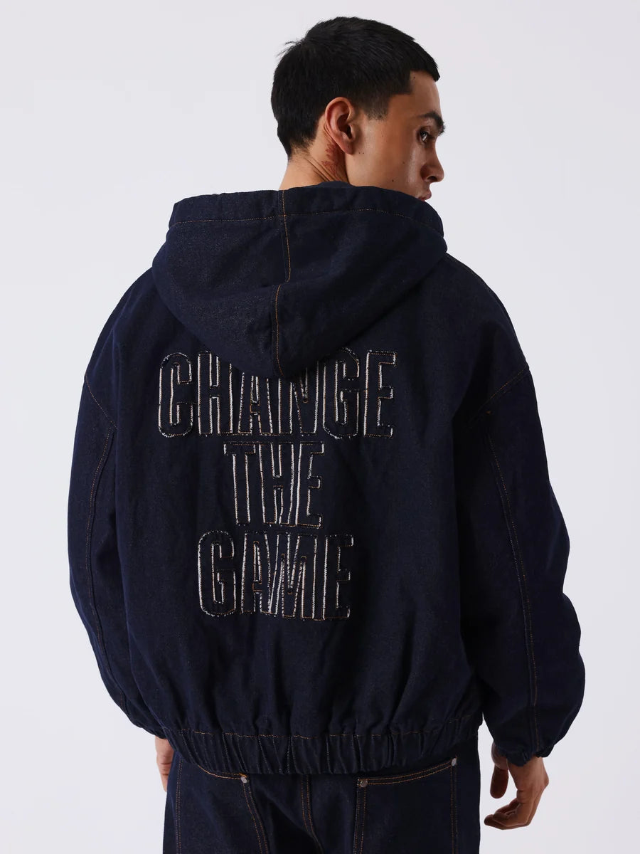 Giacca con cappuccio PXP in denim snow