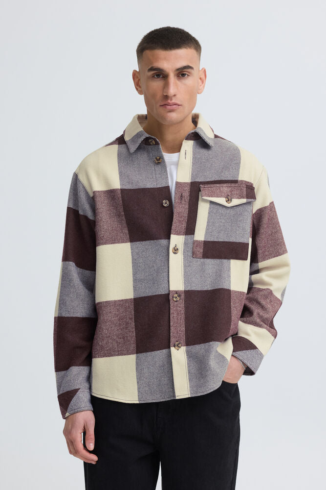 Camicia quadri Borgogna Solid
