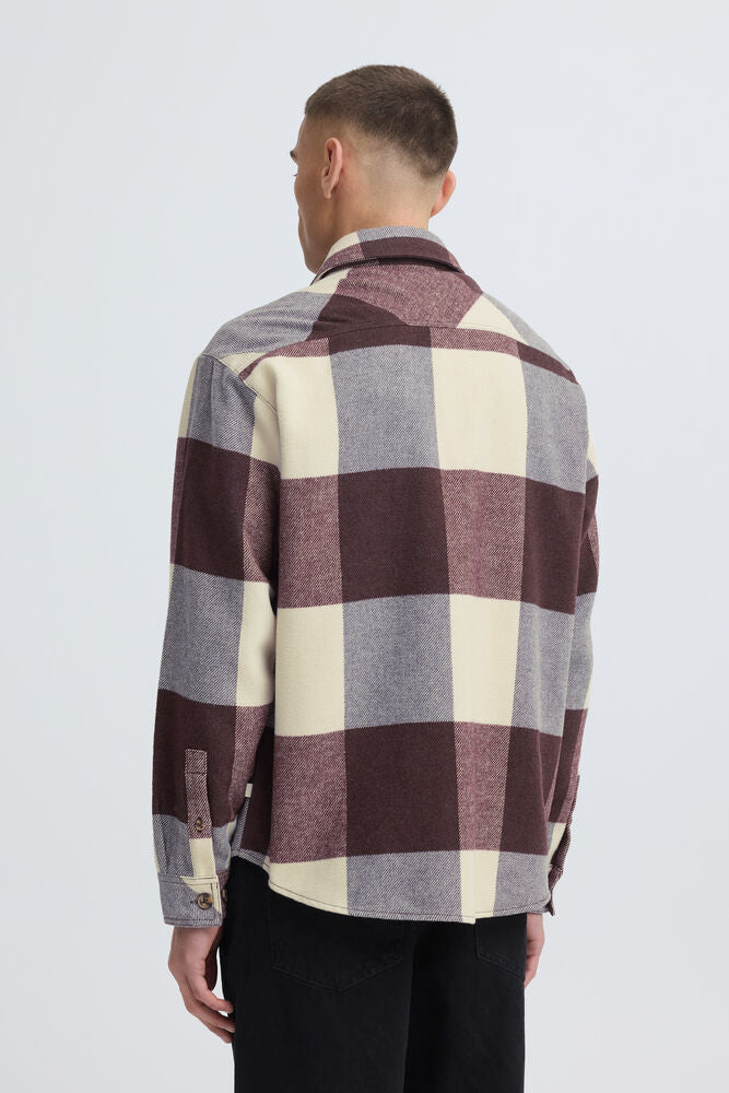 Camicia quadri Borgogna Solid