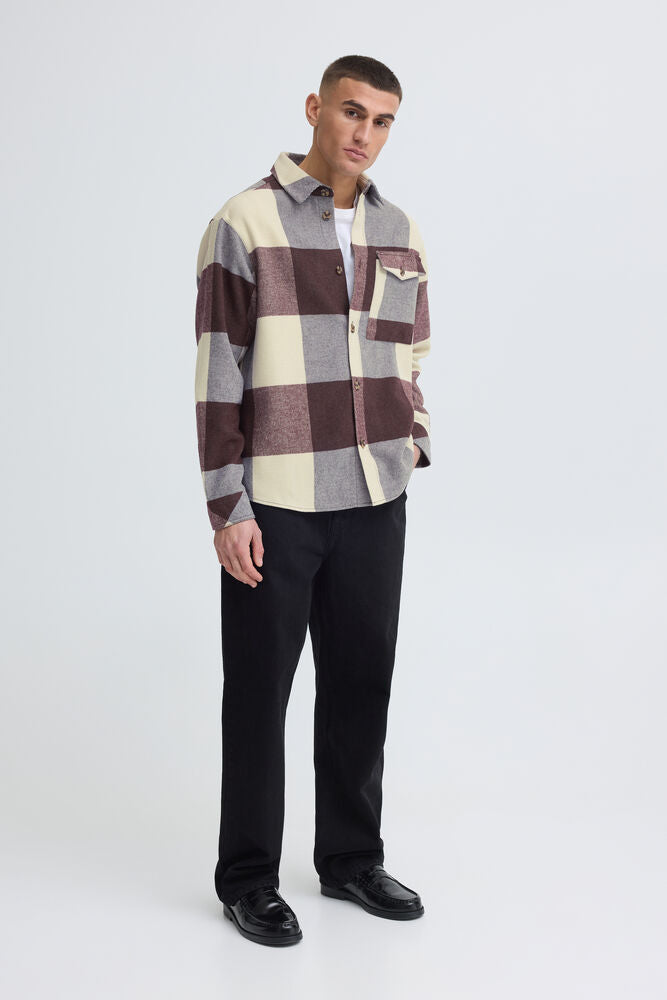 Camicia quadri Borgogna Solid