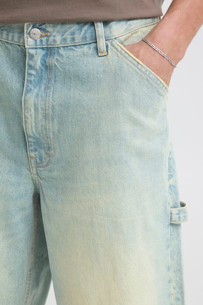 Short in denim Carpenter – Acid Wash Light Blue SOLID