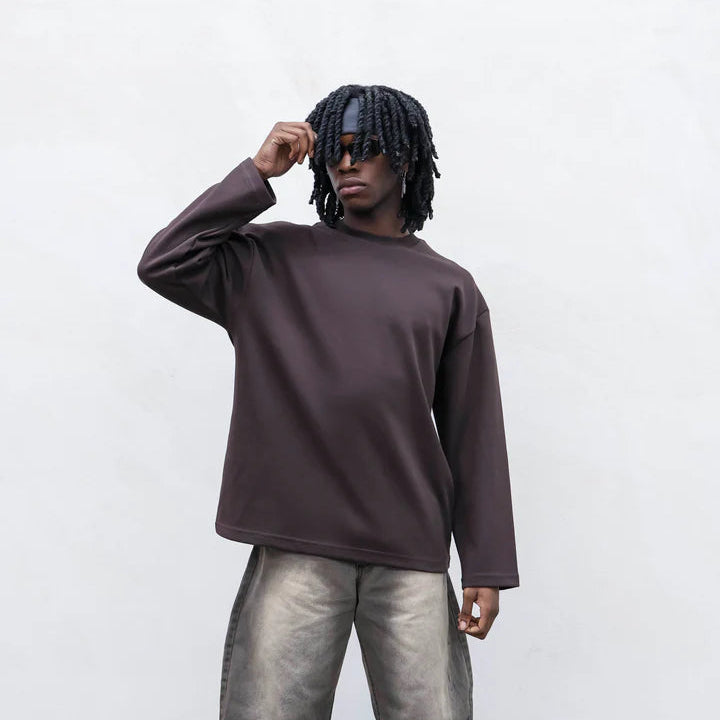 Longsleeve Basic Marrone