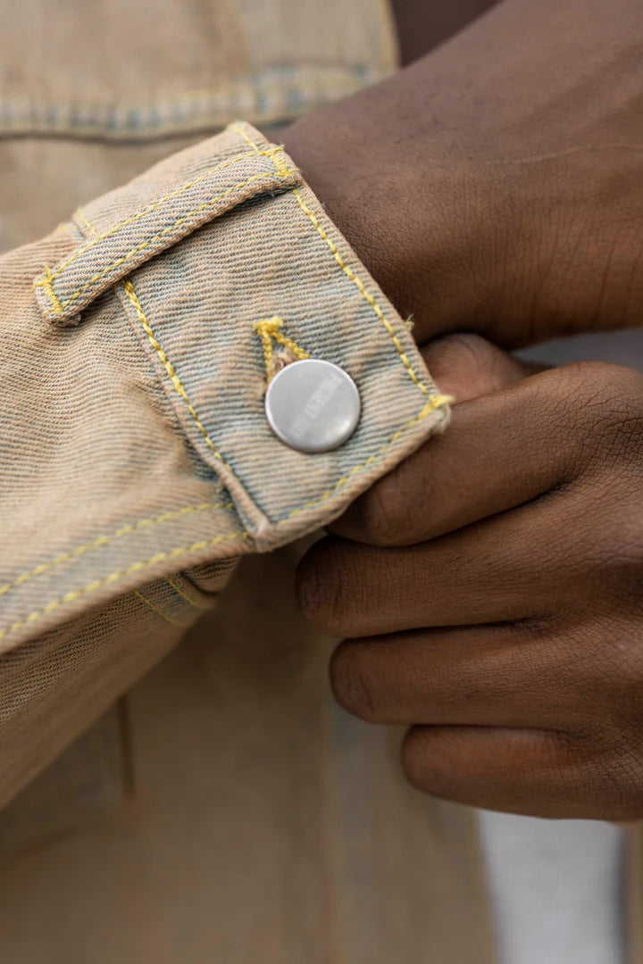 Coordinato Workwear Uomo – Giacca e Pantaloni in Denim Beige