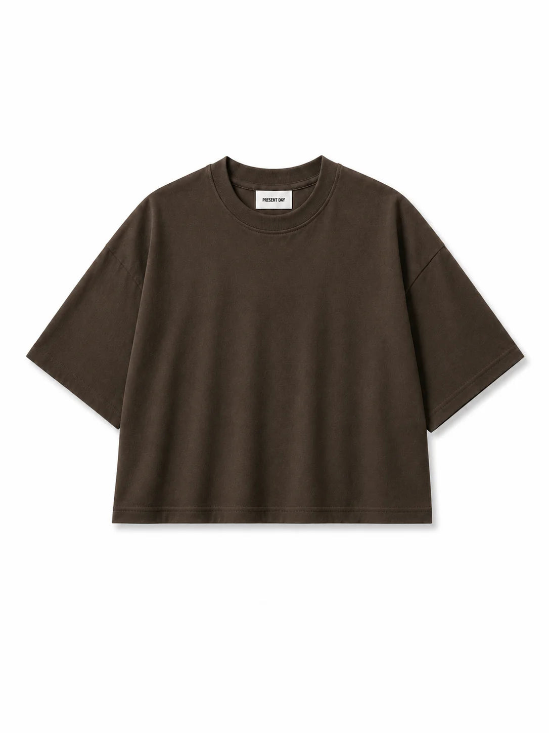 T-shirt Crop Basic Marrone