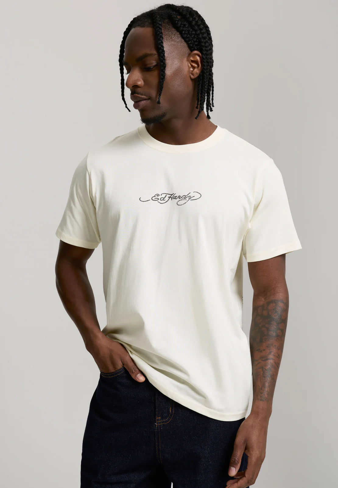 T-shirt Ed Hardy Dragon Panther Cream