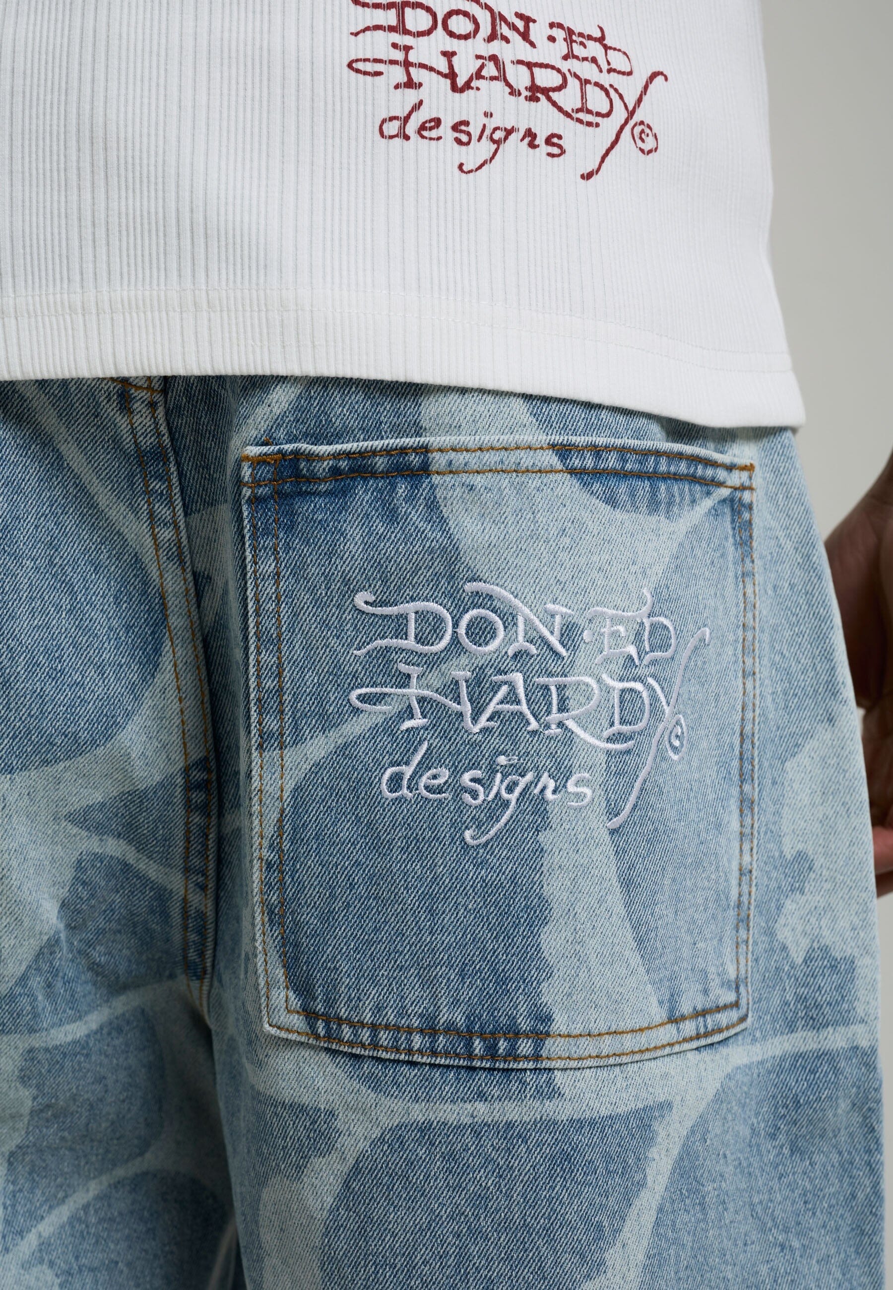 Short Ed Hardy Gothic Cobweb