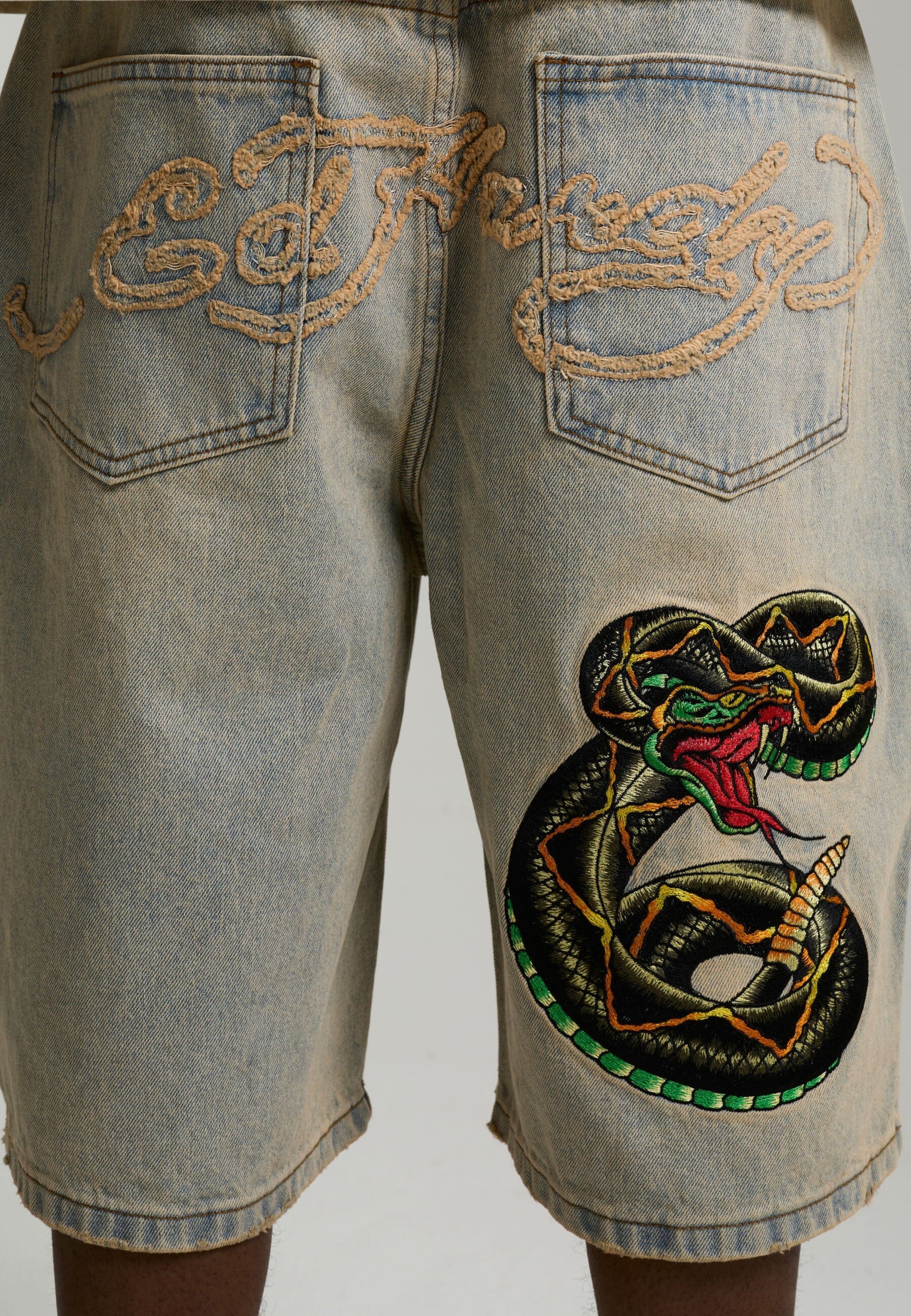 Short Ed Hardy Desert Snake Brown