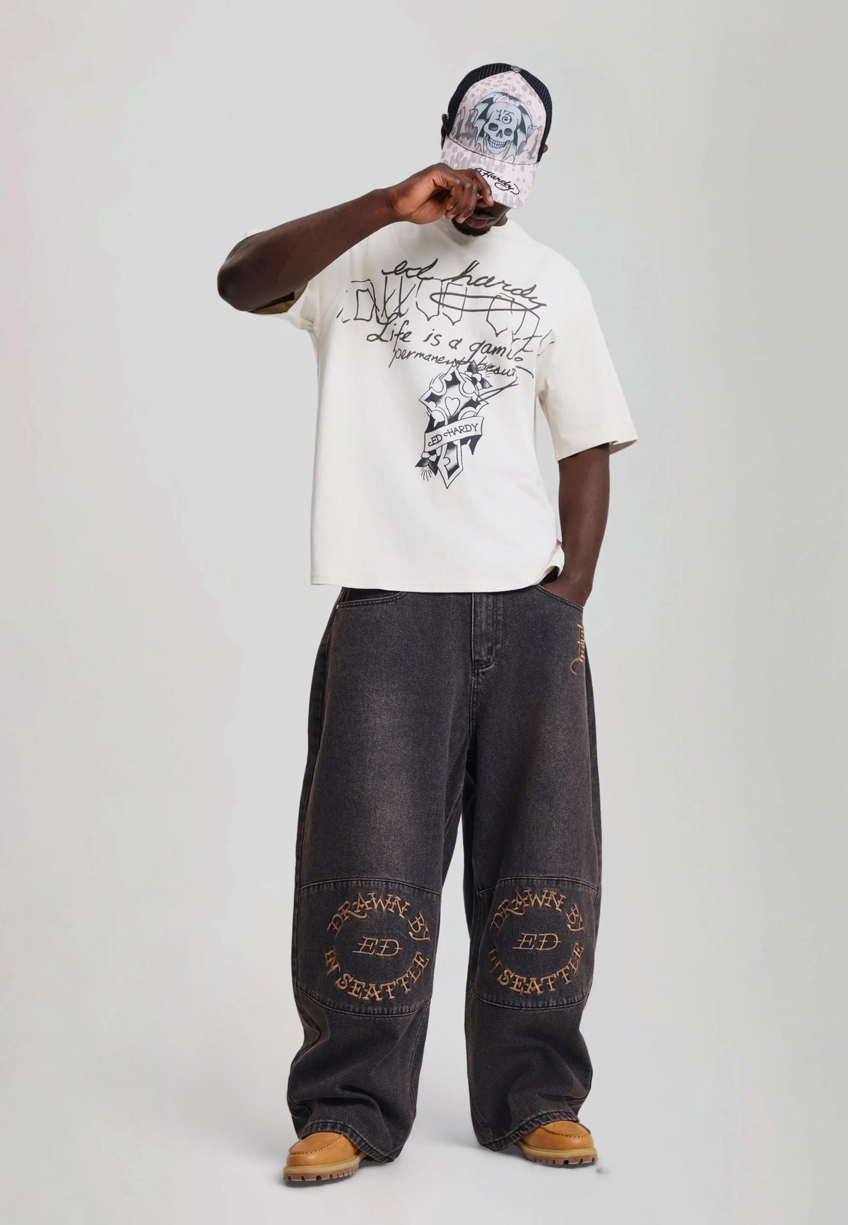 Jeans Balloon Ed Hardy marrone