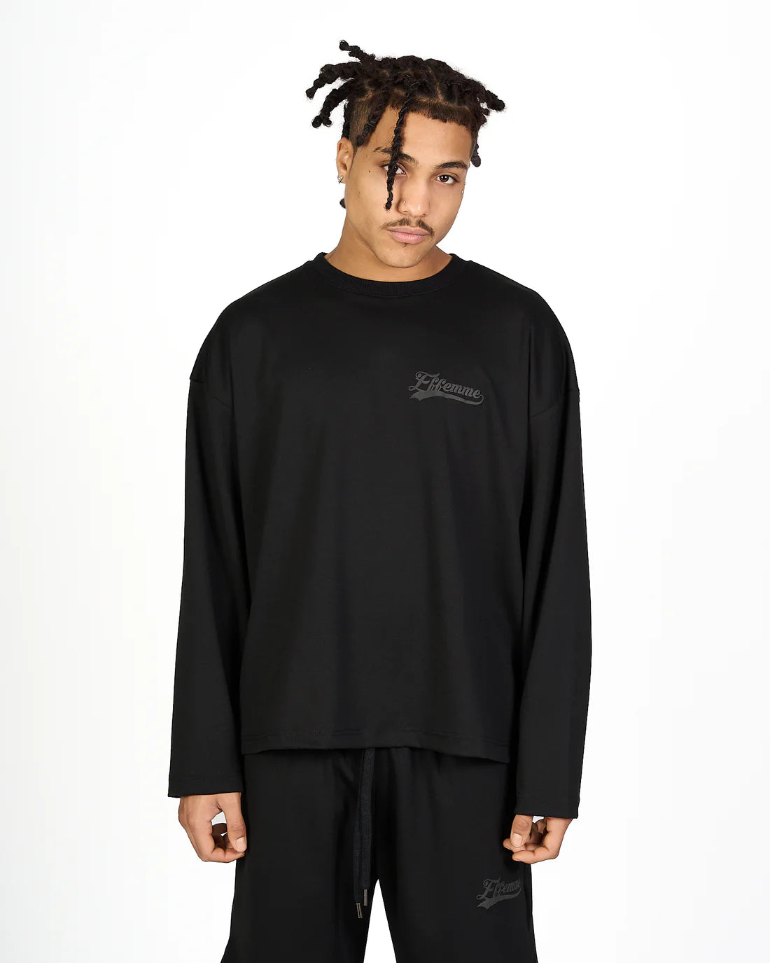 Coordinato Crewneck Logo Nero