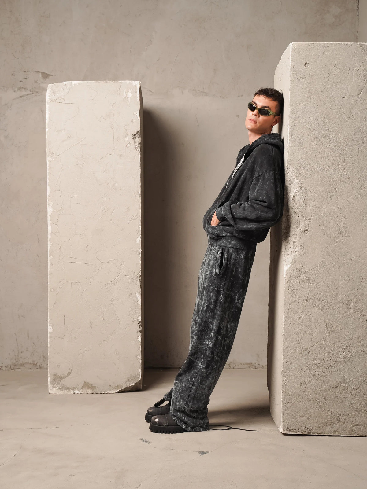 Pantaloni tuta Washed Nero Minimal Couture