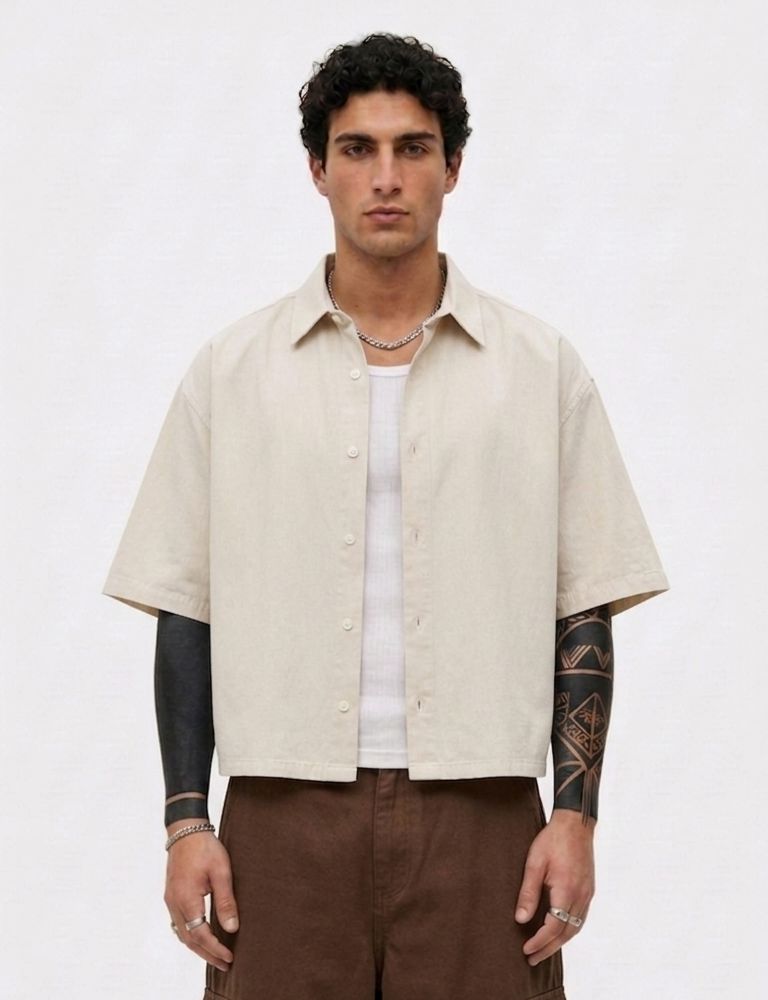 Camicia Boxy Basic Gesso