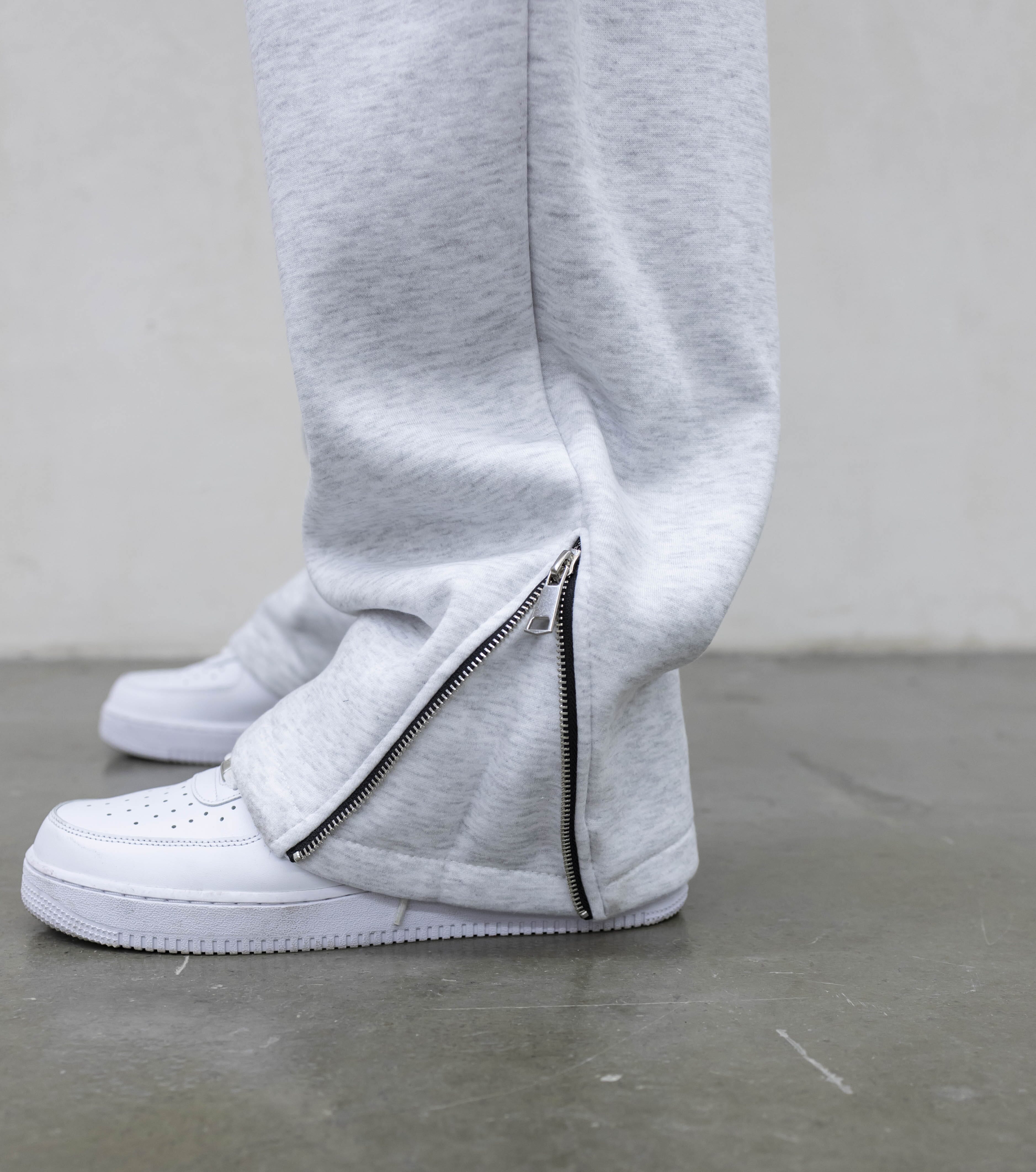 Pantalone Tuta Balloon con Zip Regolabile Grigio