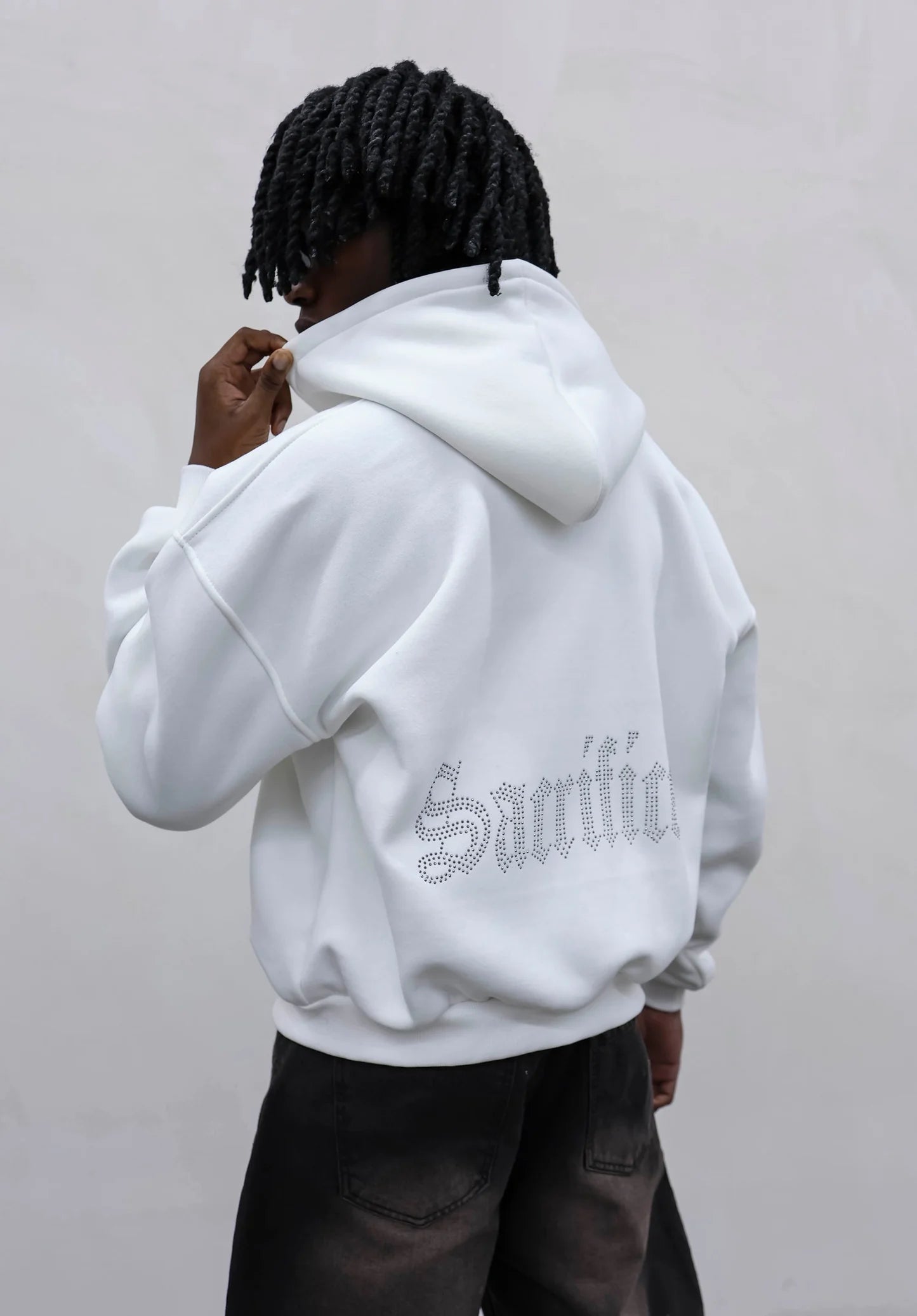 Felpa Bianca Sacrifice Strass