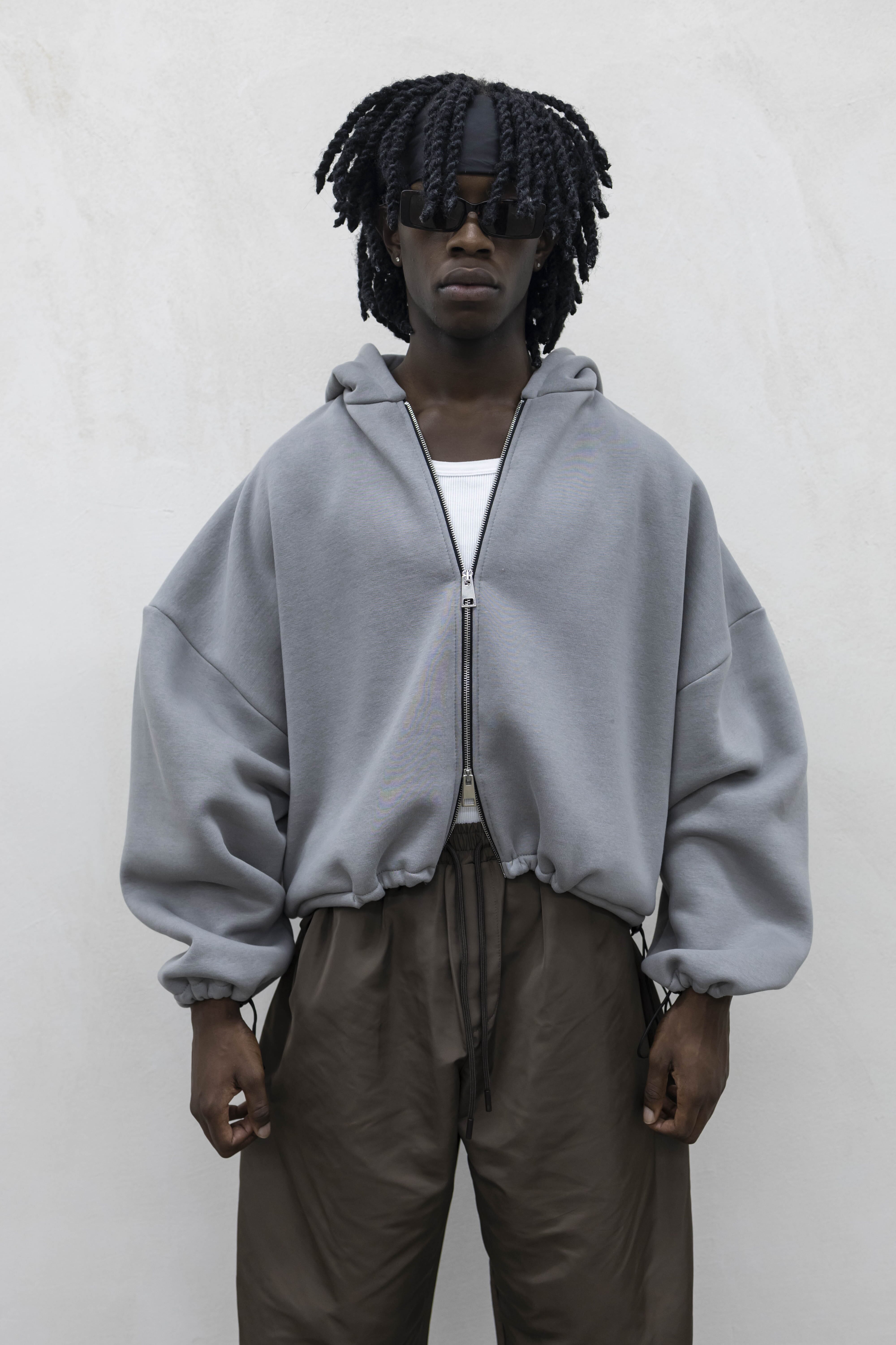 Felpa Zip Japan Grigia