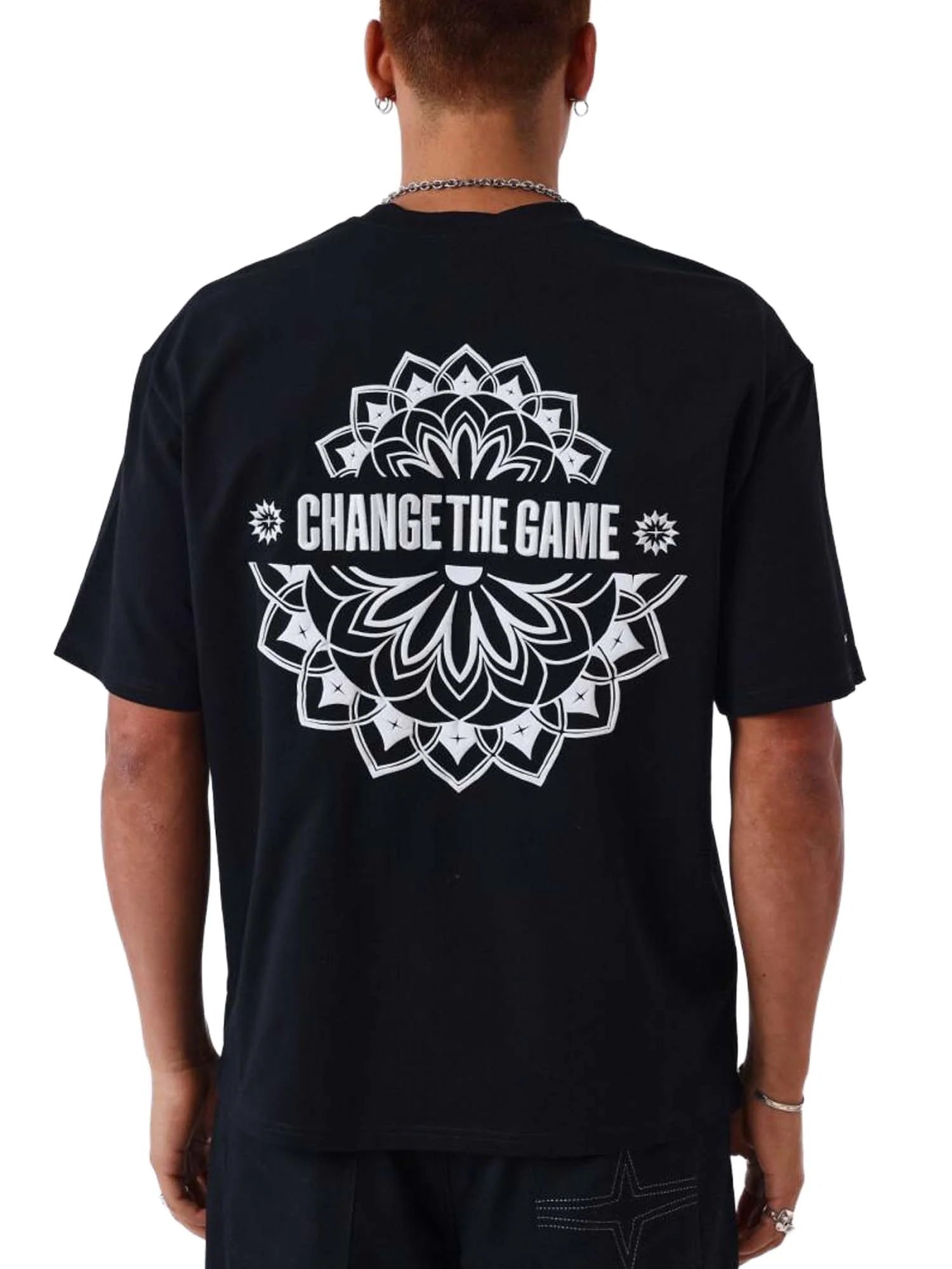 T-shirt grafica mandala PXP nera