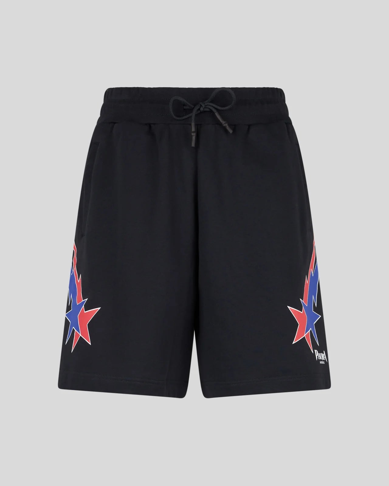 Pantaloncino Phobia neri con grafica Starry Lightning rossa e blu