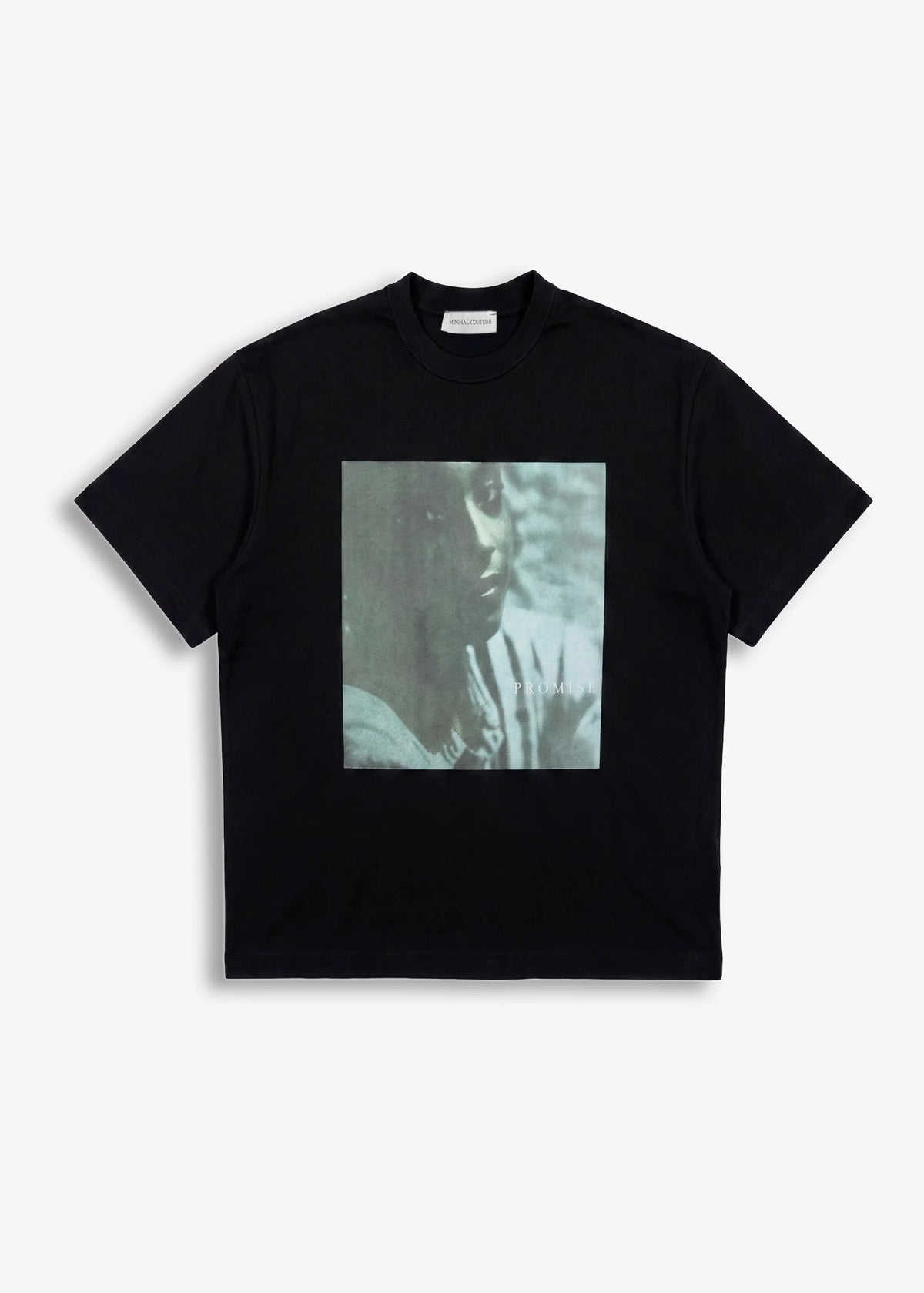 T-shirt Crop Face Nera Minimal Couture