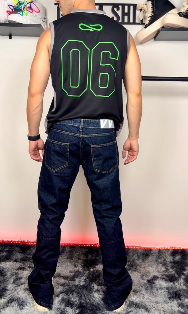 Pantalone di Jeans zip distruct denim scuro - EFFEMME EXCLUSIVE LAB