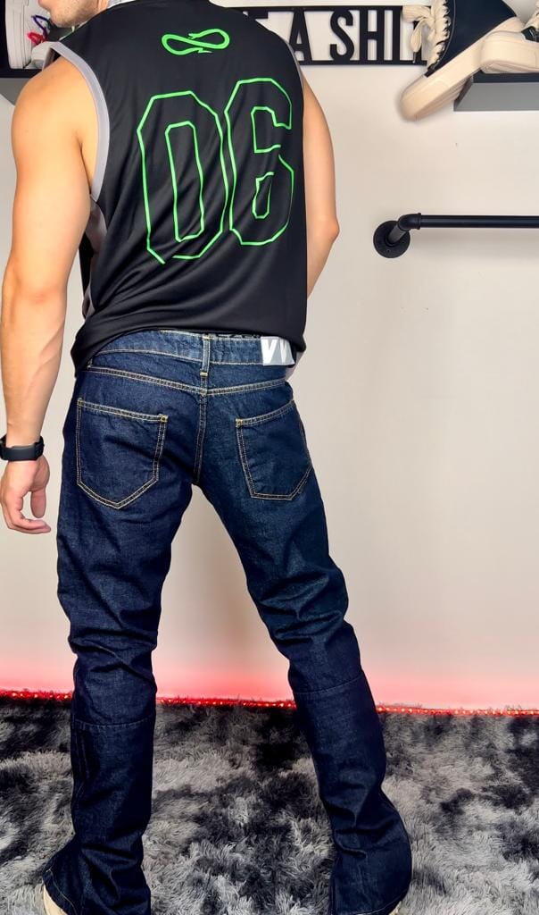 Pantalone di Jeans zip distruct denim scuro - EFFEMME EXCLUSIVE LAB