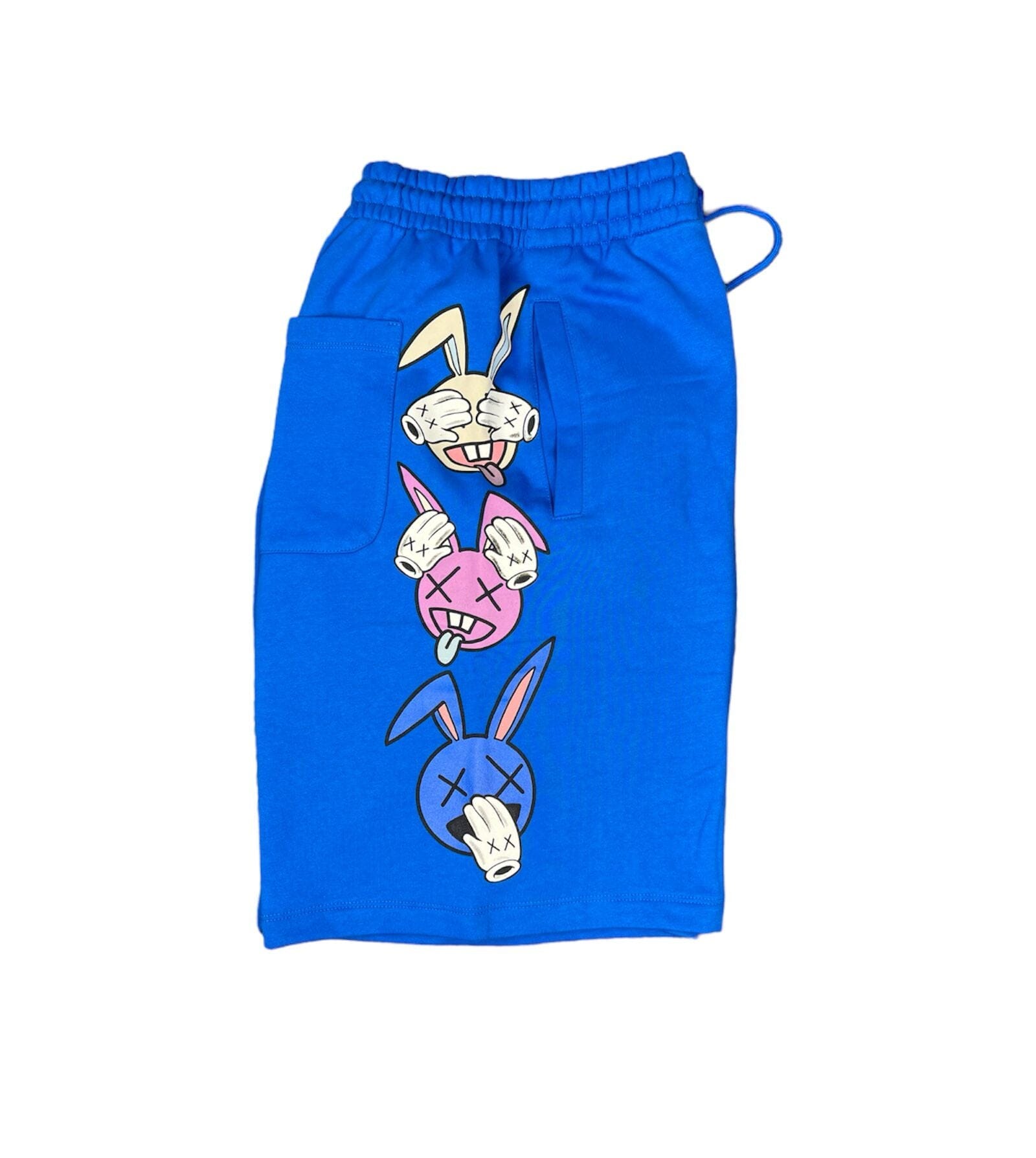 Short Pharmacy blu con stampa