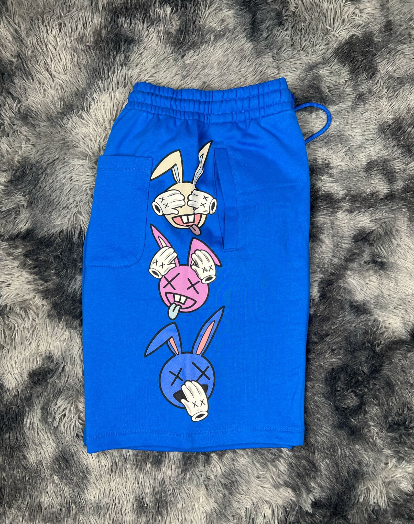 Short Pharmacy blu con stampa
