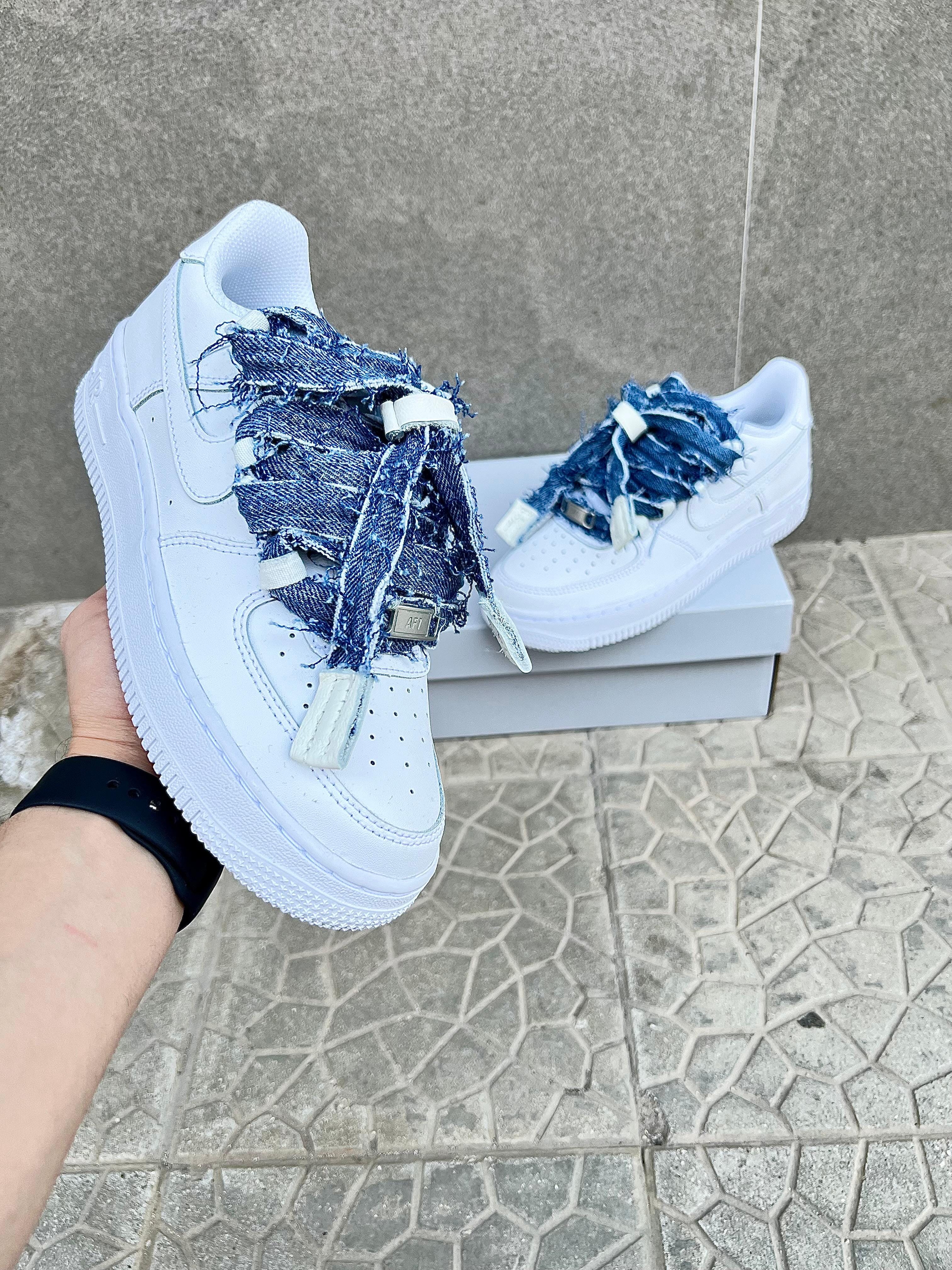 Nike air force 1 + laccio in jeans custom