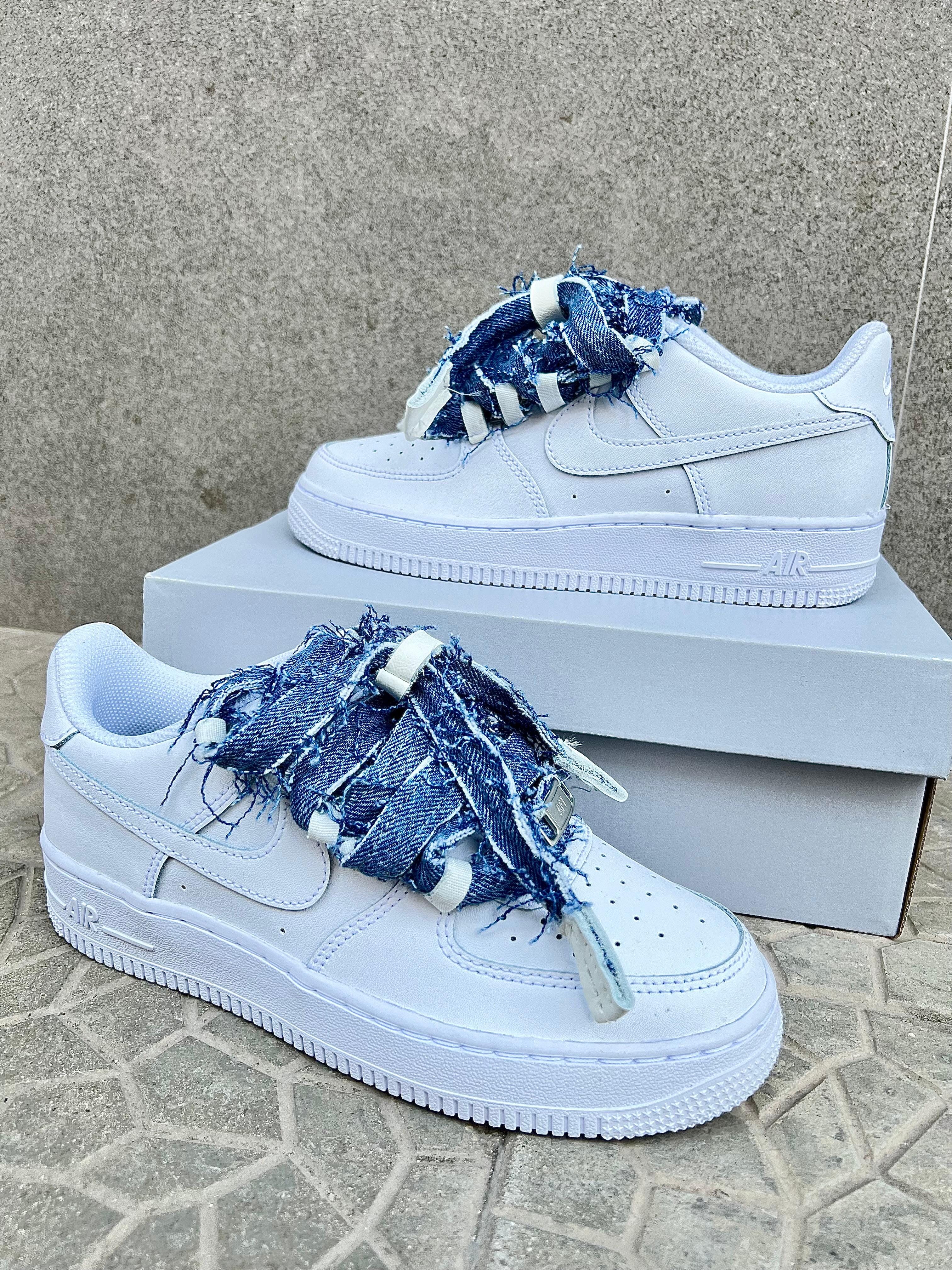 Nike air force 1 + laccio in jeans custom