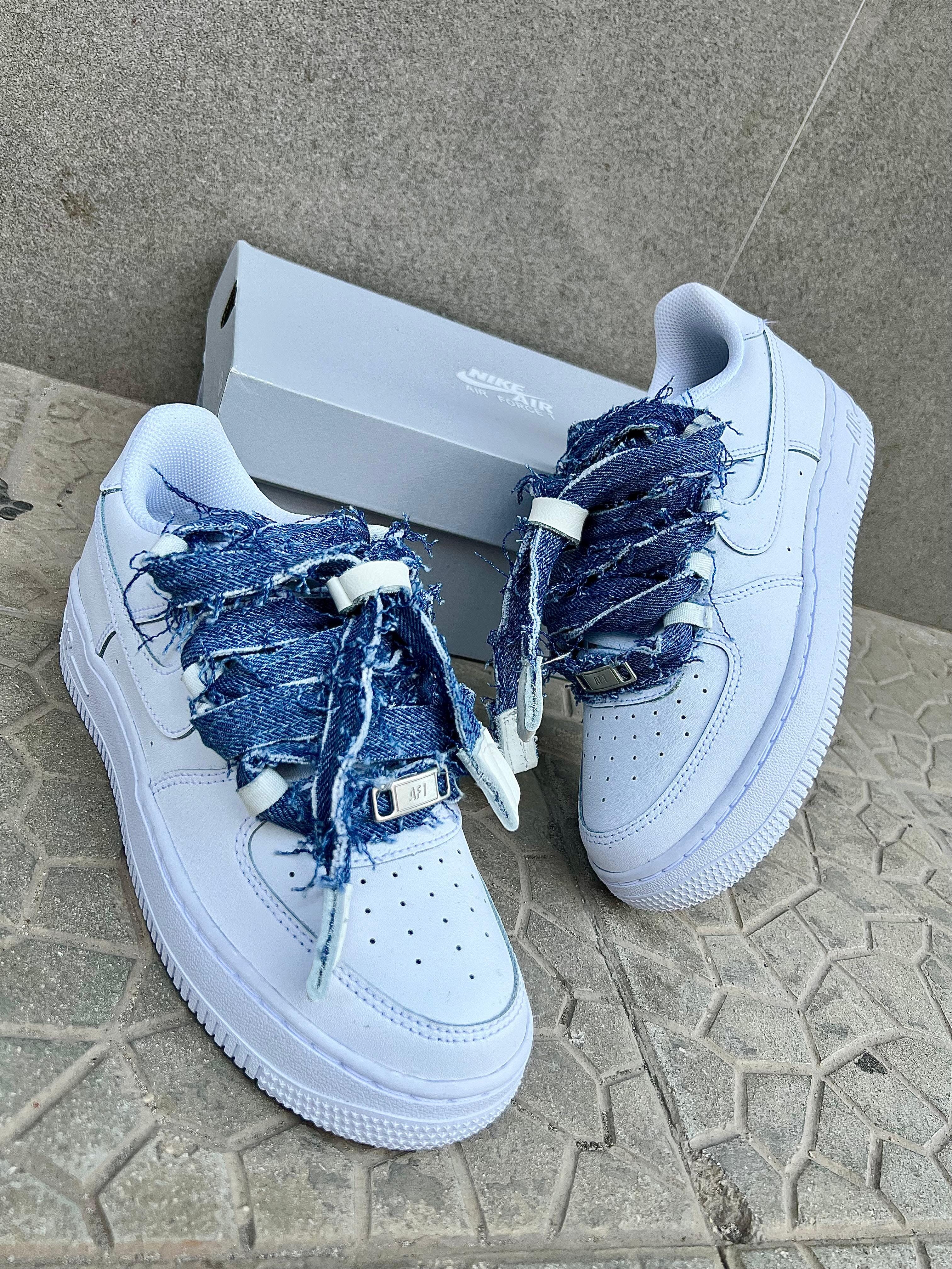 Nike air force 1 + laccio in jeans custom