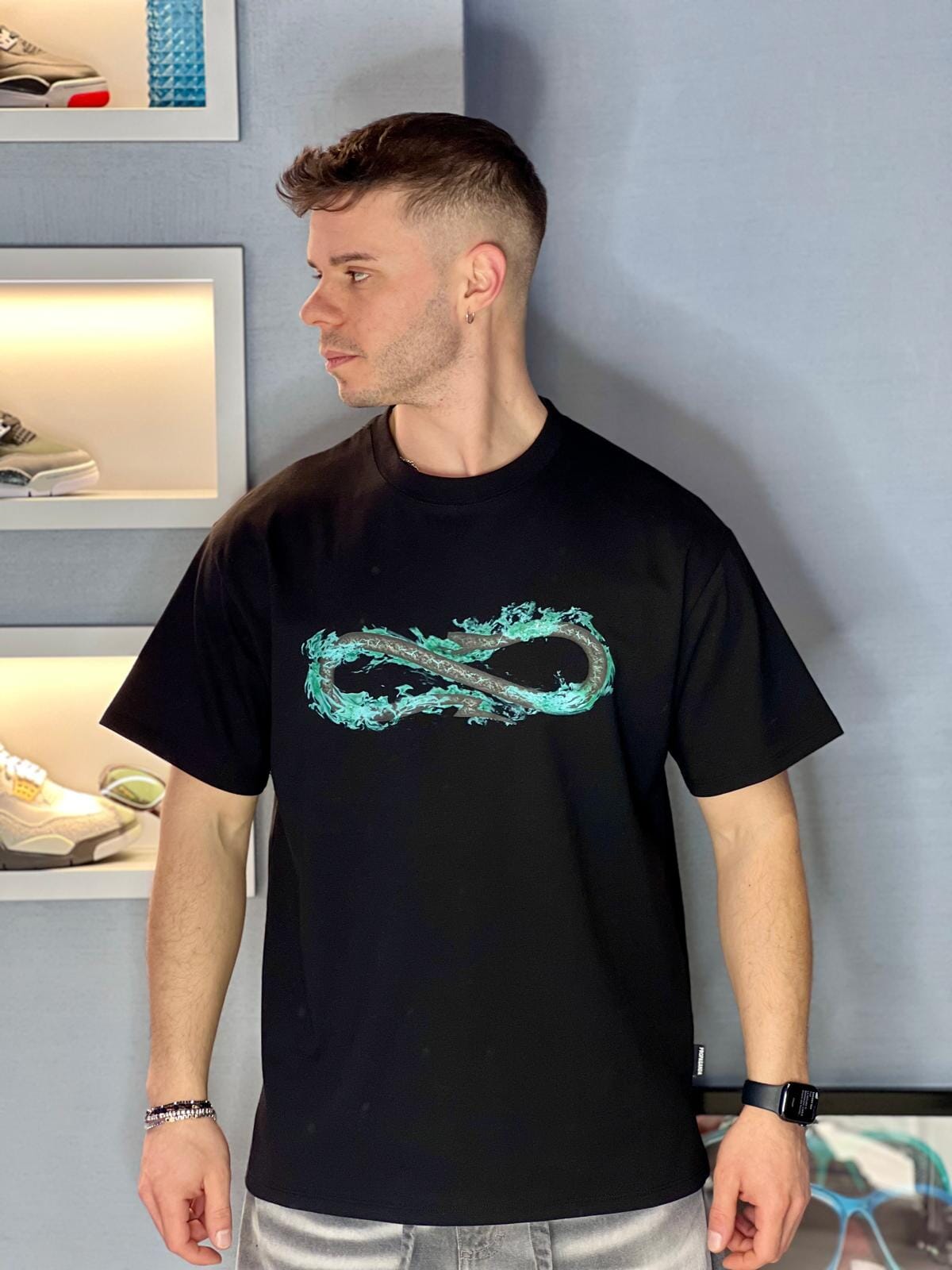 T-shirt Propaganda Logo Fire Tee Black