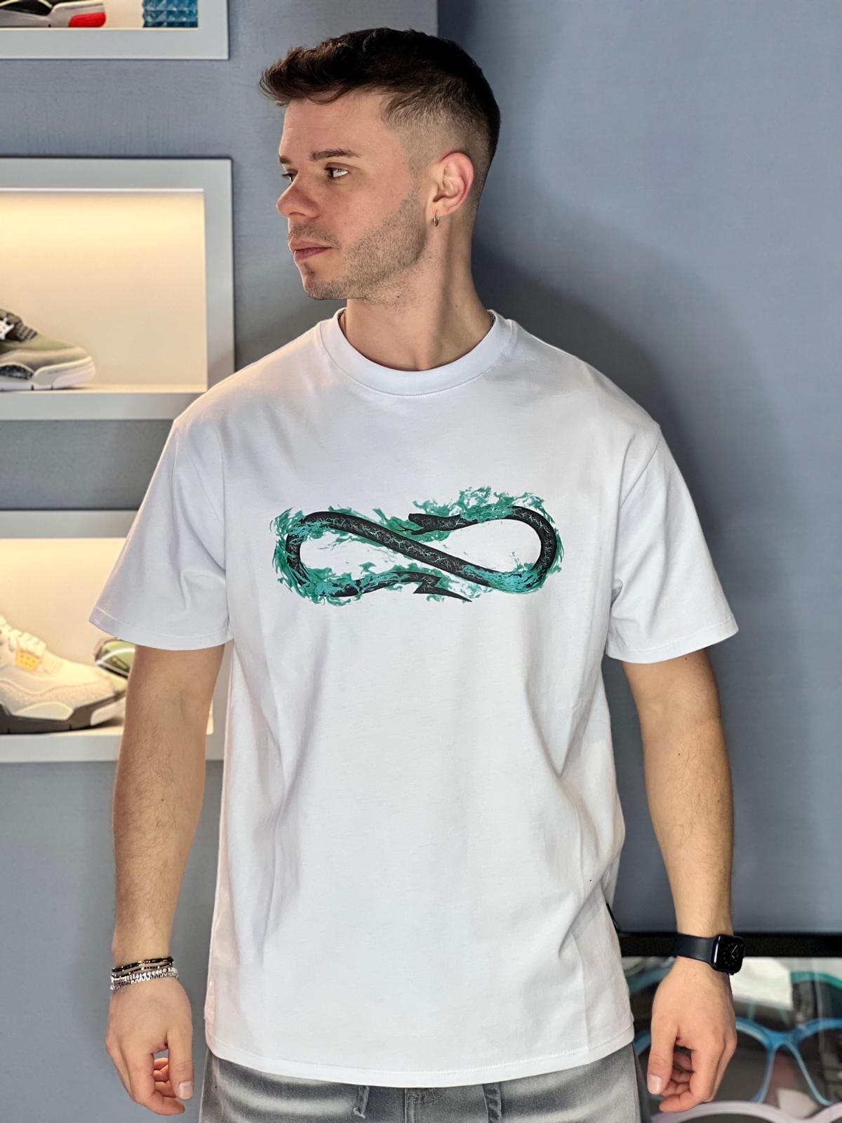 T-shirt Propaganda Logo Fire Tee White