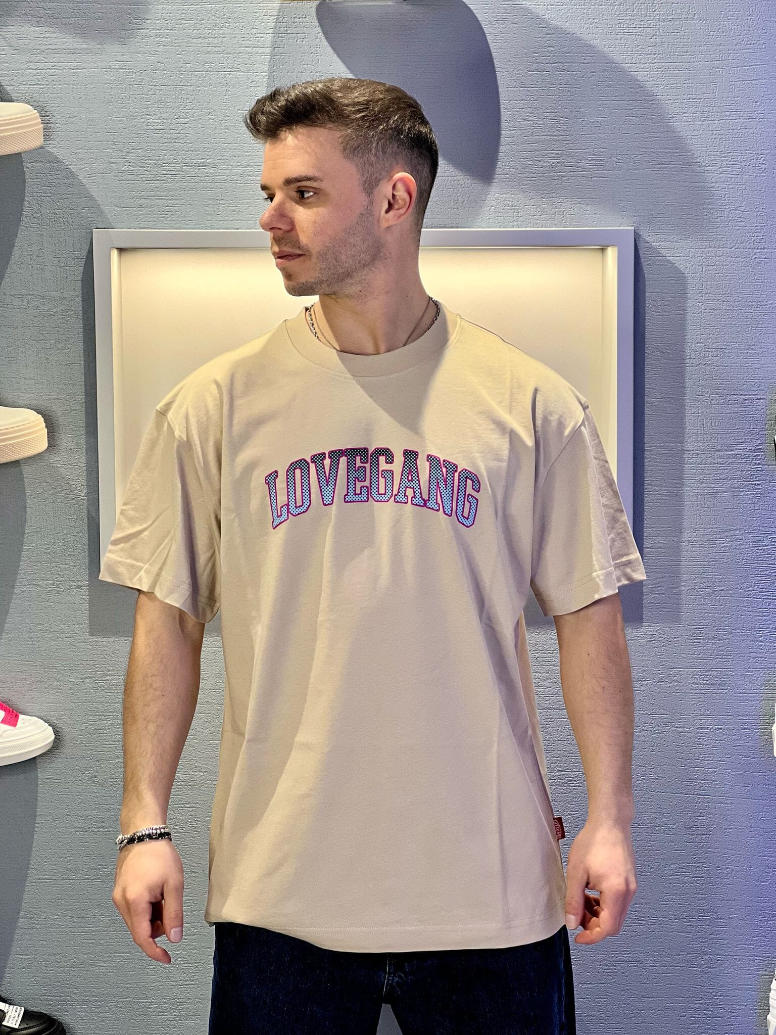 T-shirt Lovegang Logo Beije
