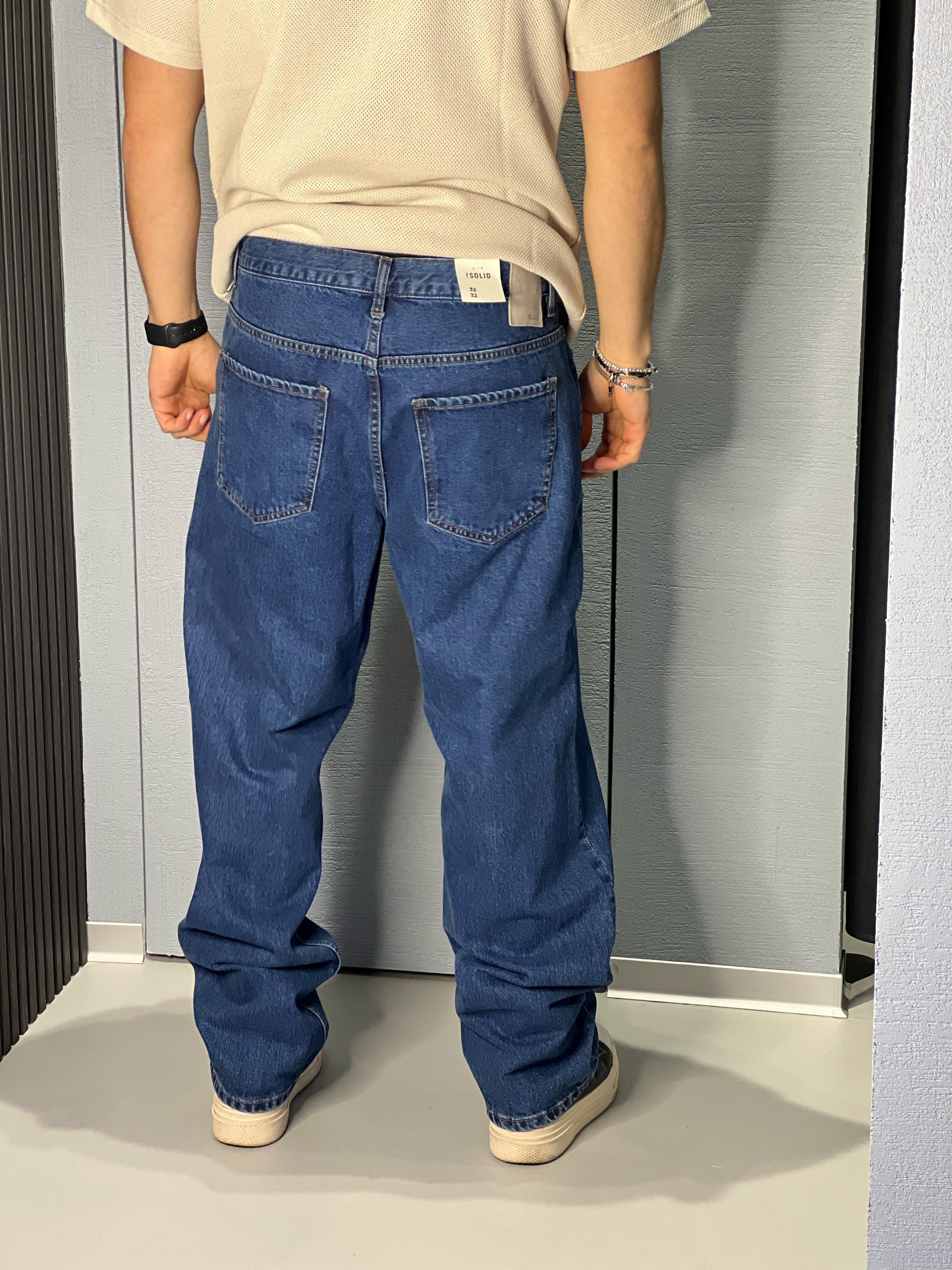 Solid Loosefit Jeans 'TOMMY' in Blu Denim