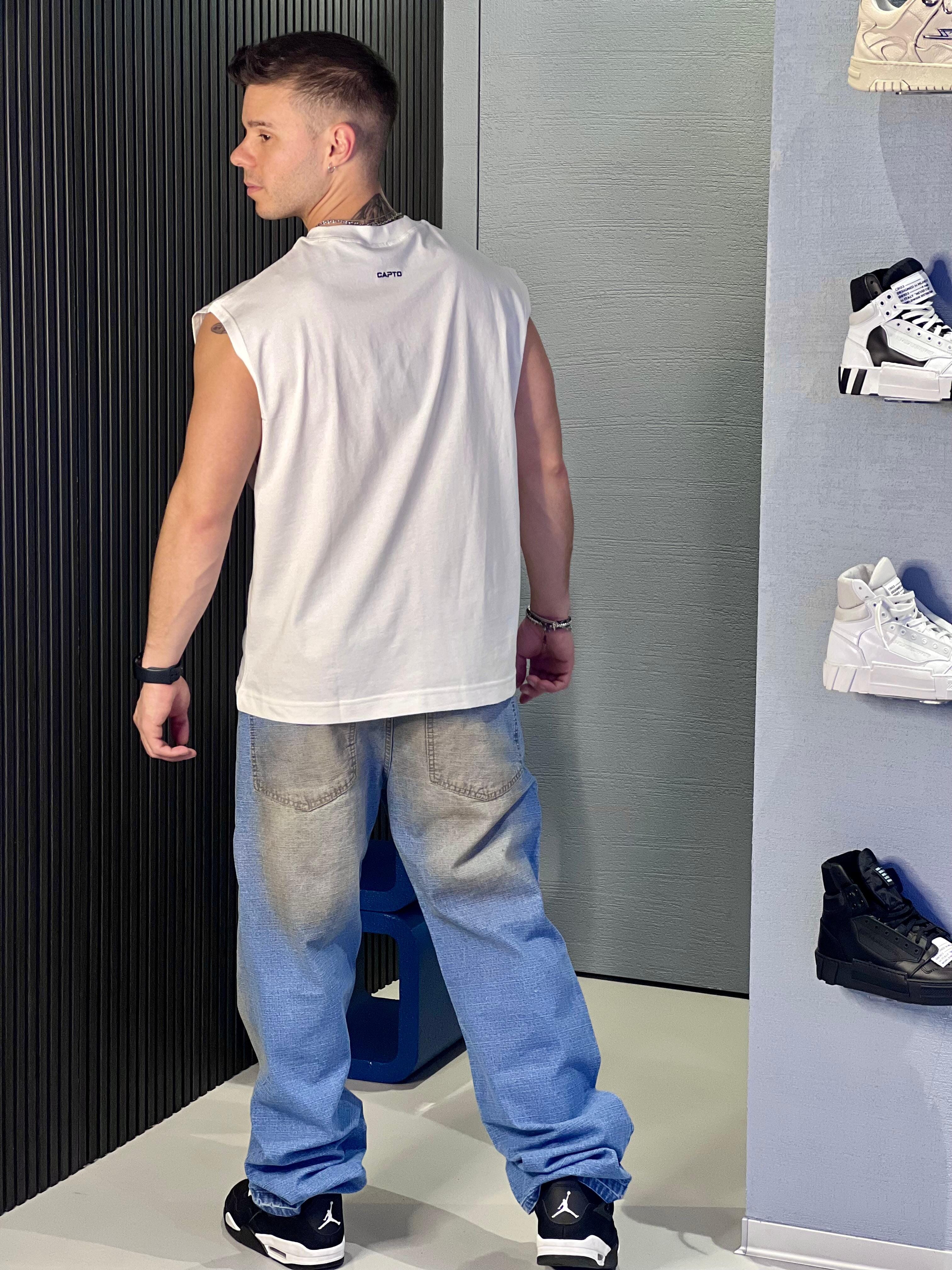 T-shirt Smanicata Capto white 100% cotone