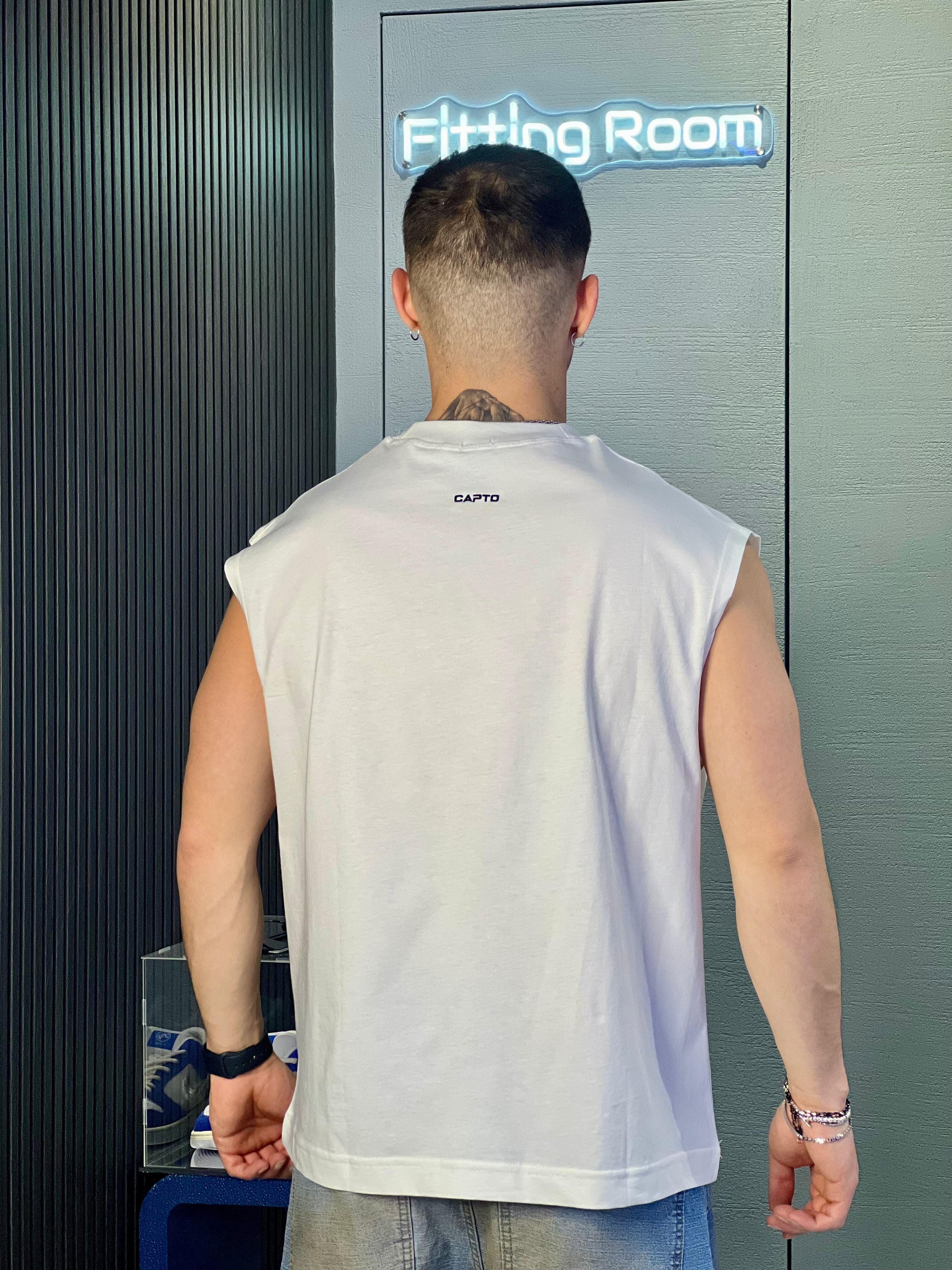 T-shirt Smanicata Capto white 100% cotone