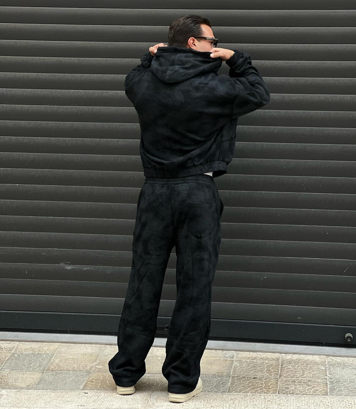 Coordinato Tuta Marmorizzata Nera