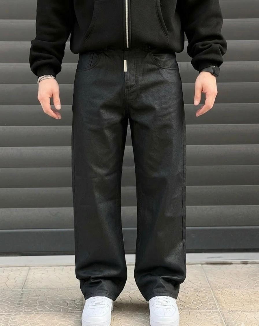 Jeans Baggy Spalmato Black Cianotic