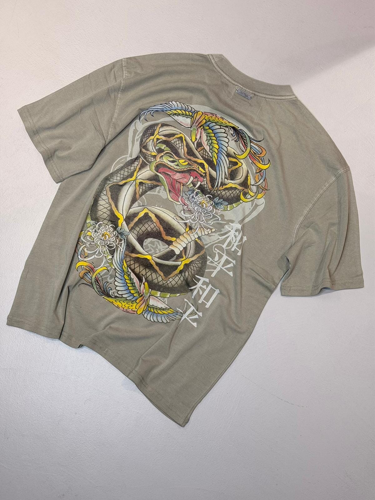 T-shirt Ed Hardy Washed Snake Charmer Green