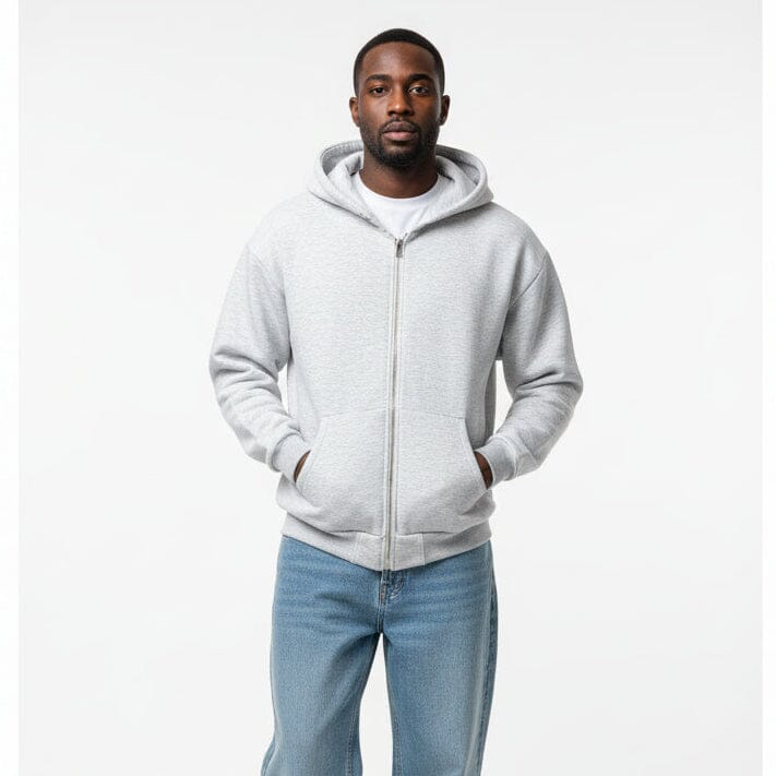 Felpa Trust No One zip '22' Grigia