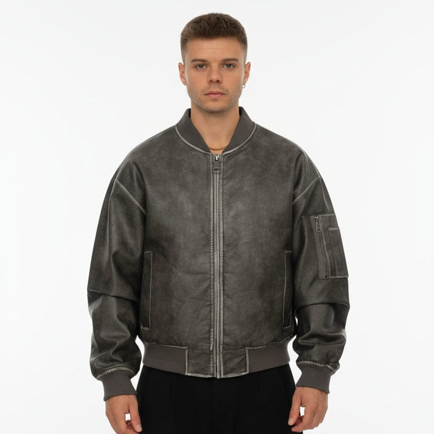Giacca A Vento Bomber Leggera Uomo - Slim Fit, Grigio, Taglia Small - Con Tasca Interna, Ideale Per Mezza Stagione