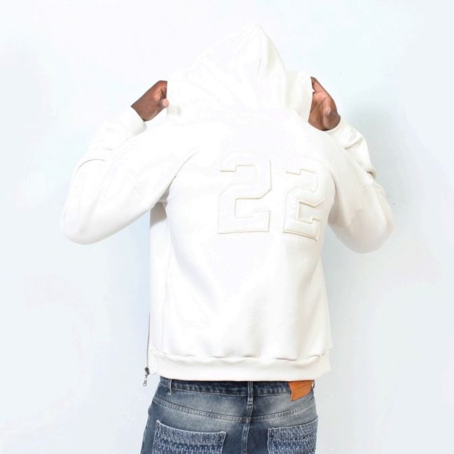 Felpa Trust No One zip '22' Bianca