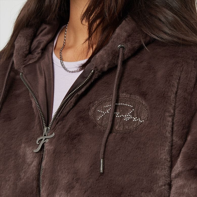 Jacket Brown Fubu - Signature Rhinestone Fur FW224-022-1