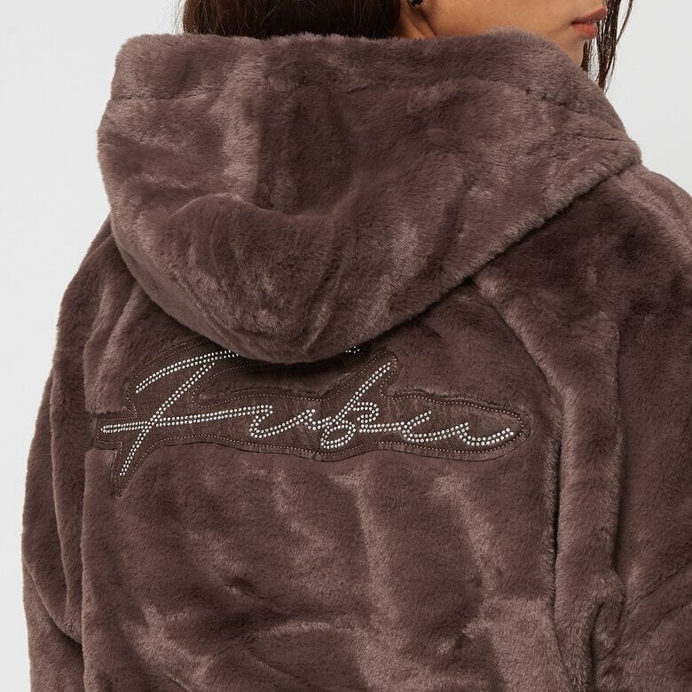 Jacket Brown Fubu - Signature Rhinestone Fur FW224-022-1