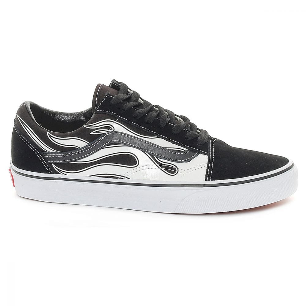 vans old skool flame nero bianco