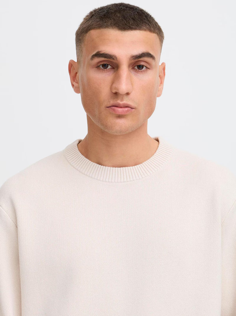 Maglione basico crema Solid