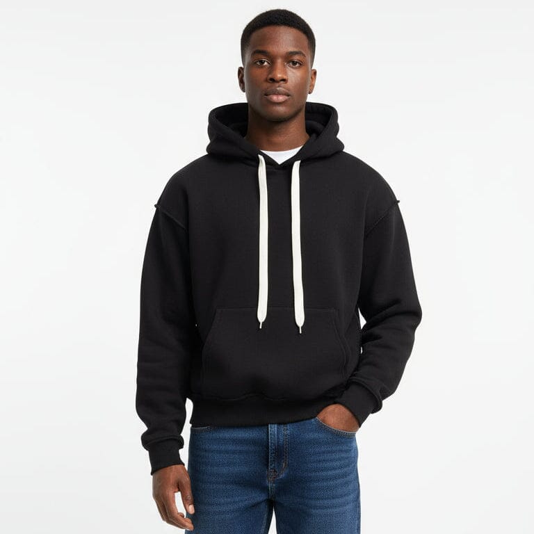 Felpa con cappuccio felpata Nera