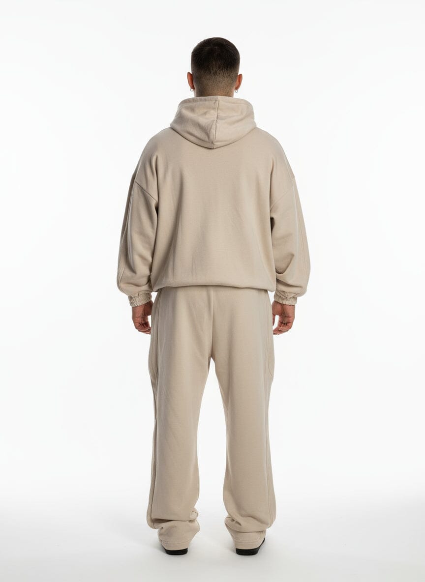 Coordinato Felpa e Pantaloni in Cotone Beige Unisex Hydo