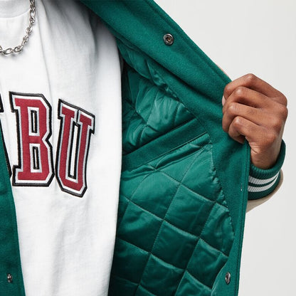 Giubotto Fubu College Varsity Jacket green/creme/brown