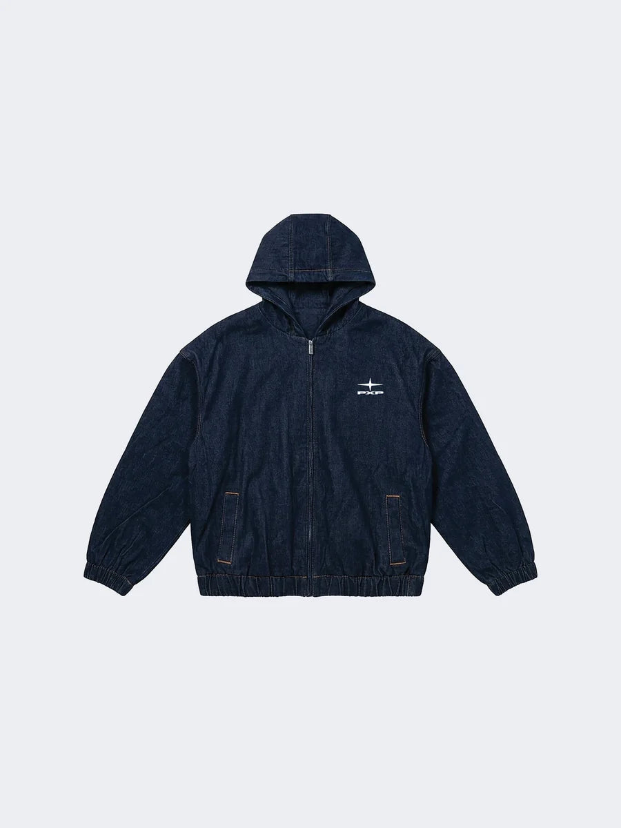 Giacca con cappuccio PXP in denim snow