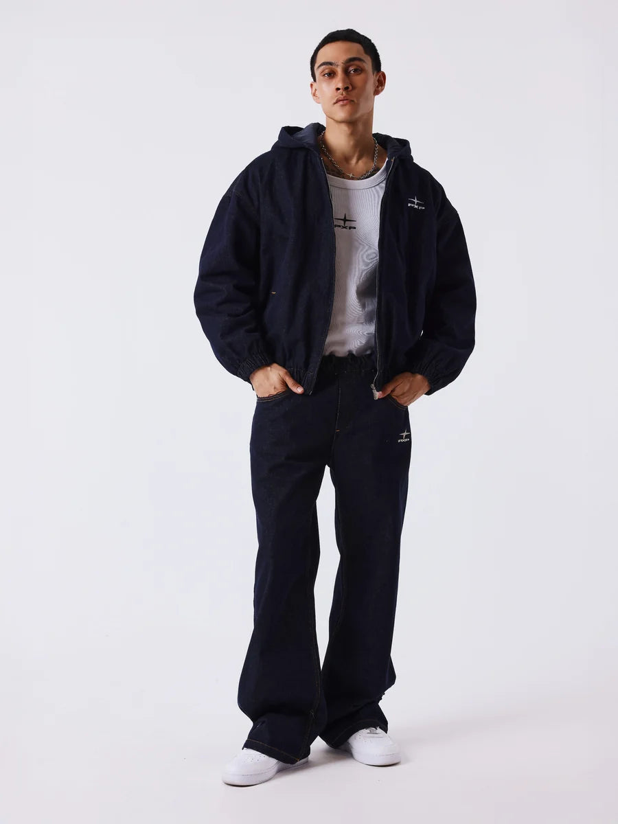 Giacca con cappuccio PXP in denim snow