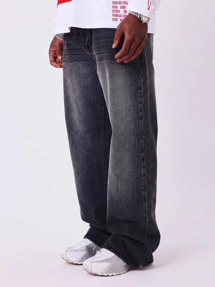 Jeans PxP larghi a gamba larga e vestibilità loose